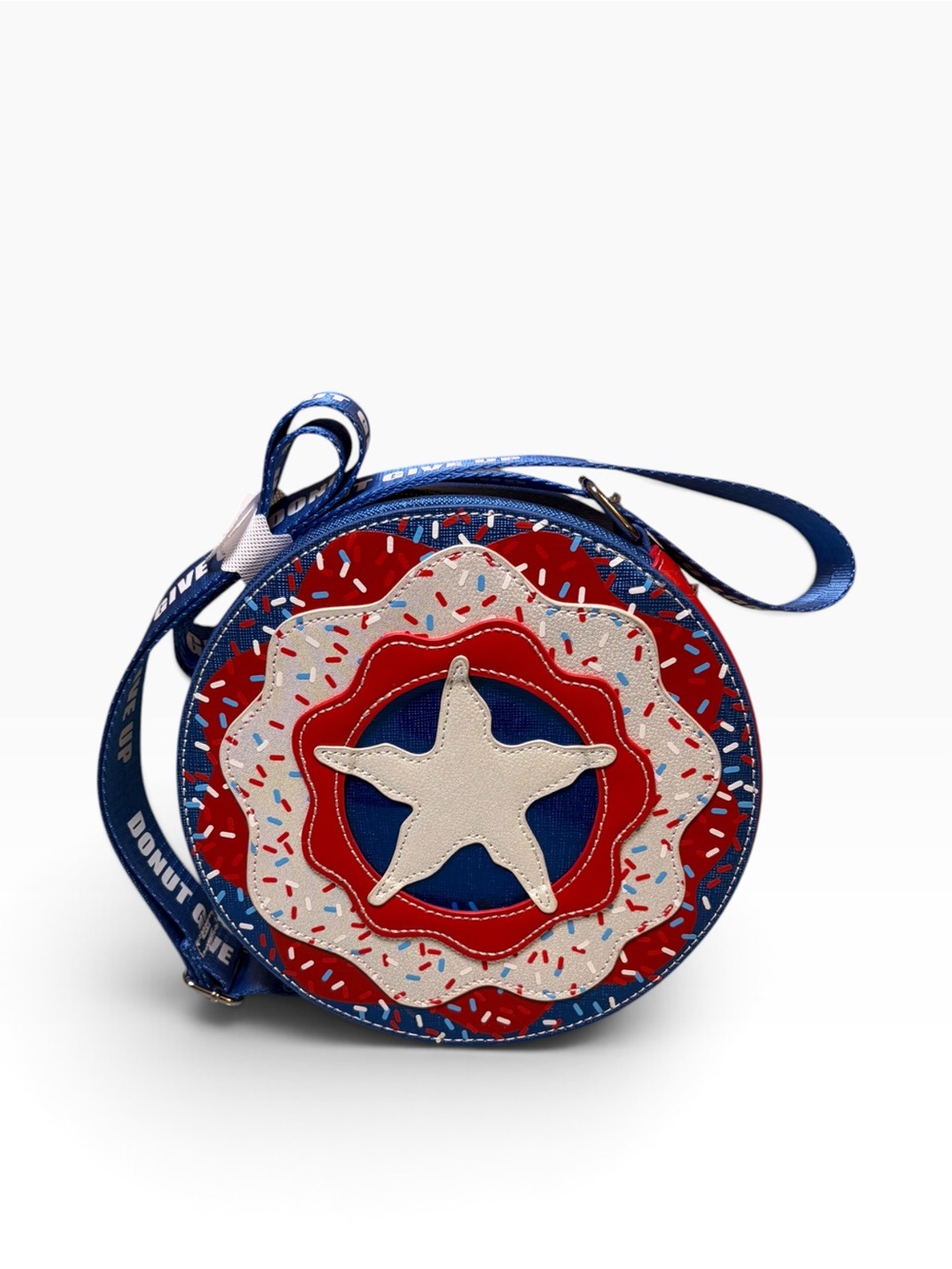 Danielle Nicole Captain America Donut Give Up Round Crossbody Bag